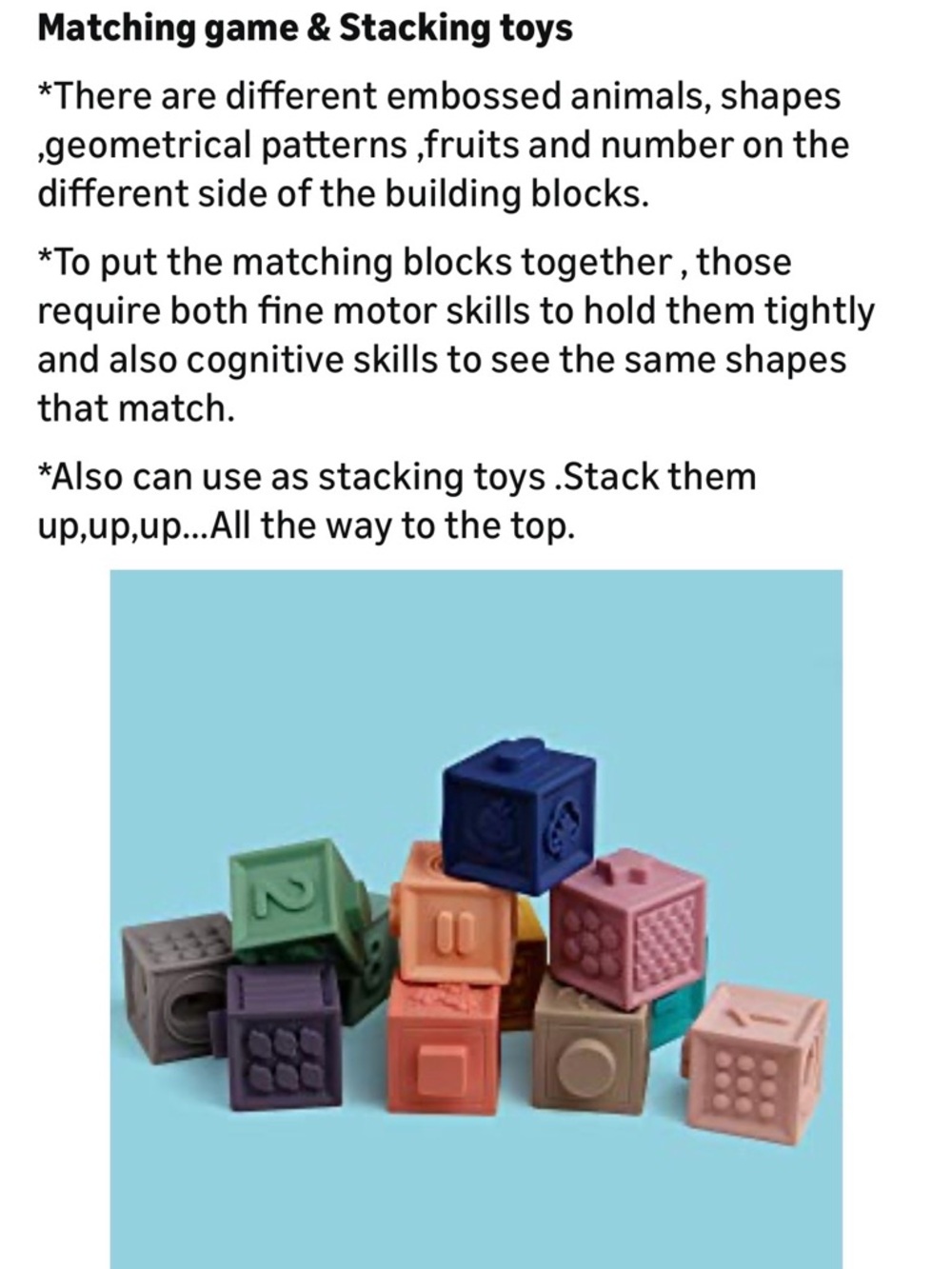 Number Stack Learning Blocks Set - Assorted Pastel Colors - Picture 7 of 10